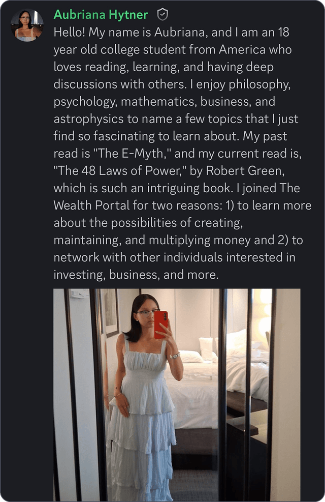 Community testimonial